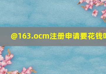 @163.ocm注册申请要花钱吗