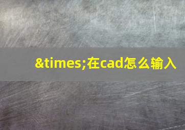 ×在cad怎么输入