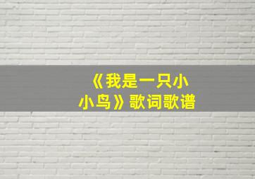 《我是一只小小鸟》歌词歌谱