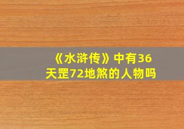 《水浒传》中有36天罡72地煞的人物吗