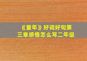 《童年》好词好句第三章感悟怎么写二年级