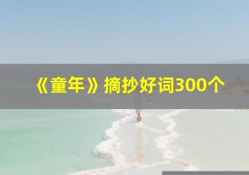 《童年》摘抄好词300个