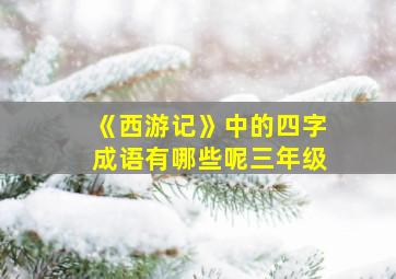 《西游记》中的四字成语有哪些呢三年级