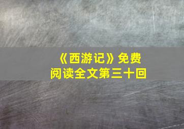 《西游记》免费阅读全文第三十回