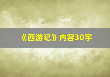 《西游记》内容30字