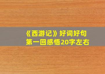 《西游记》好词好句第一回感悟20字左右