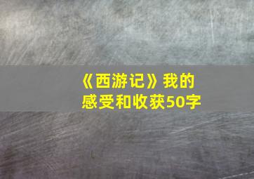 《西游记》我的感受和收获50字