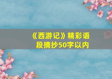 《西游记》精彩语段摘抄50字以内