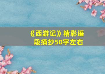 《西游记》精彩语段摘抄50字左右