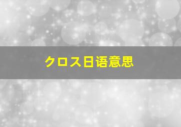 クロス日语意思