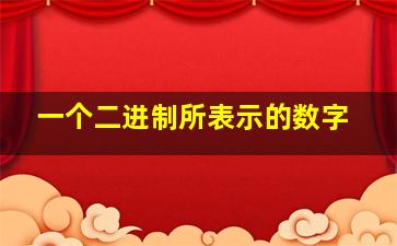 一个二进制所表示的数字