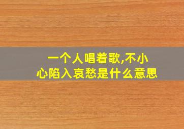 一个人唱着歌,不小心陷入哀愁是什么意思