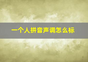 一个人拼音声调怎么标