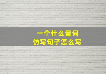 一个什么量词仿写句子怎么写