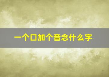 一个口加个音念什么字