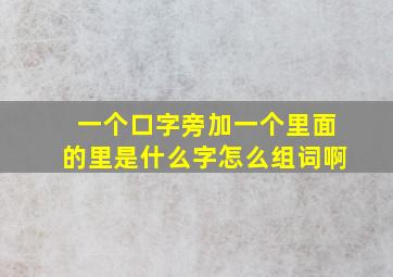 一个口字旁加一个里面的里是什么字怎么组词啊