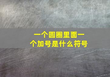 一个圆圈里面一个加号是什么符号