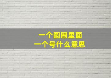 一个圆圈里面一个号什么意思