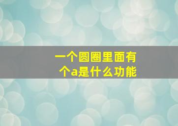 一个圆圈里面有个a是什么功能