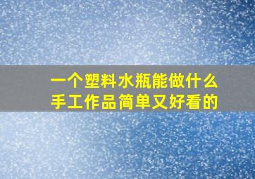 一个塑料水瓶能做什么手工作品简单又好看的