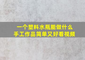 一个塑料水瓶能做什么手工作品简单又好看视频