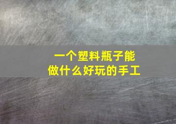 一个塑料瓶子能做什么好玩的手工