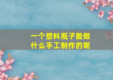 一个塑料瓶子能做什么手工制作的呢