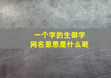 一个字的生僻字网名意思是什么呢