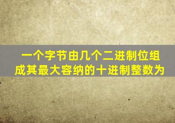 一个字节由几个二进制位组成其最大容纳的十进制整数为