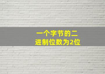 一个字节的二进制位数为2位