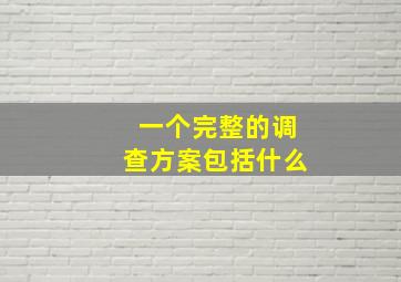 一个完整的调查方案包括什么