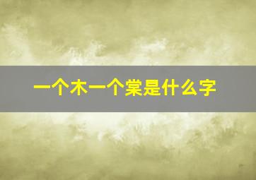 一个木一个棠是什么字