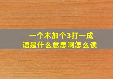 一个木加个3打一成语是什么意思啊怎么读