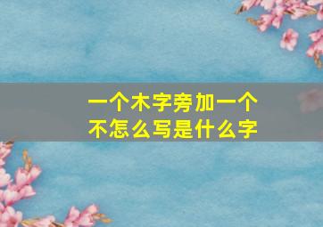 一个木字旁加一个不怎么写是什么字