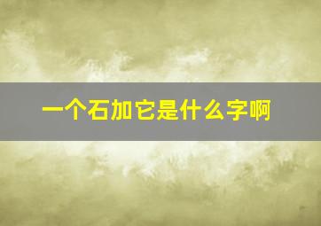 一个石加它是什么字啊