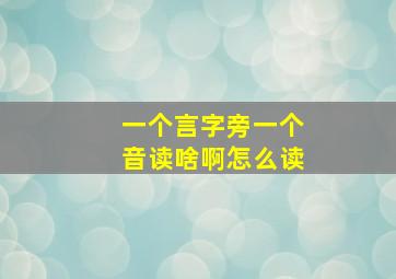 一个言字旁一个音读啥啊怎么读