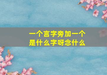 一个言字旁加一个是什么字呀念什么