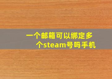 一个邮箱可以绑定多个steam号吗手机