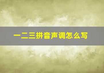 一二三拼音声调怎么写