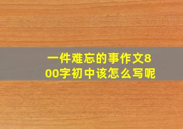 一件难忘的事作文800字初中该怎么写呢