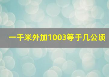 一千米外加1003等于几公顷