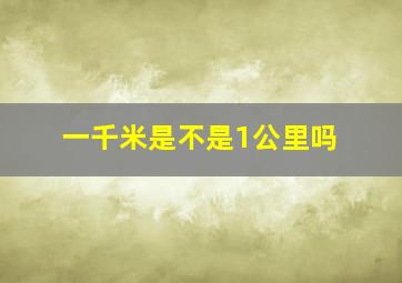 一千米是不是1公里吗