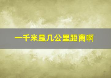 一千米是几公里距离啊