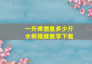 一升啤酒是多少斤水啊视频教学下载