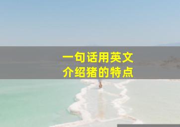 一句话用英文介绍猪的特点