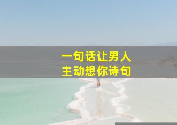 一句话让男人主动想你诗句