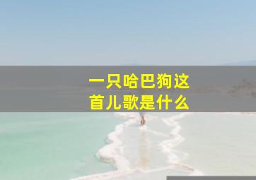 一只哈巴狗这首儿歌是什么