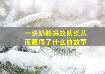 一块奶酪蚂蚁队长从而赢得了什么的故事