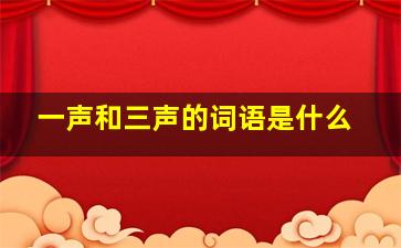 一声和三声的词语是什么