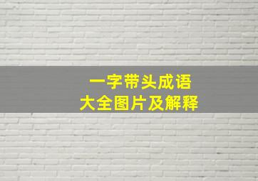 一字带头成语大全图片及解释